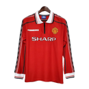 Camisa Manchester United Retrô Manga Longa Umbro 1998/99 Vermelha